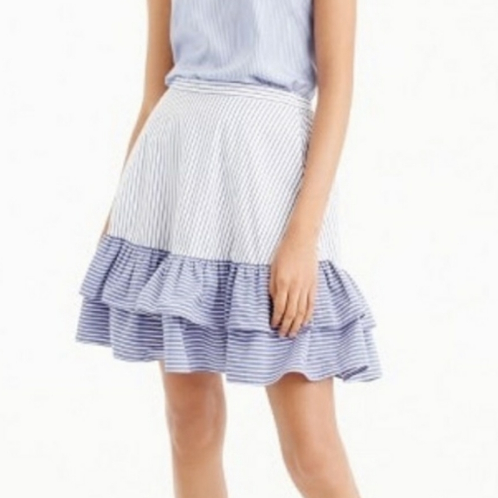 J.Crew Ruffel Striped Skirt
